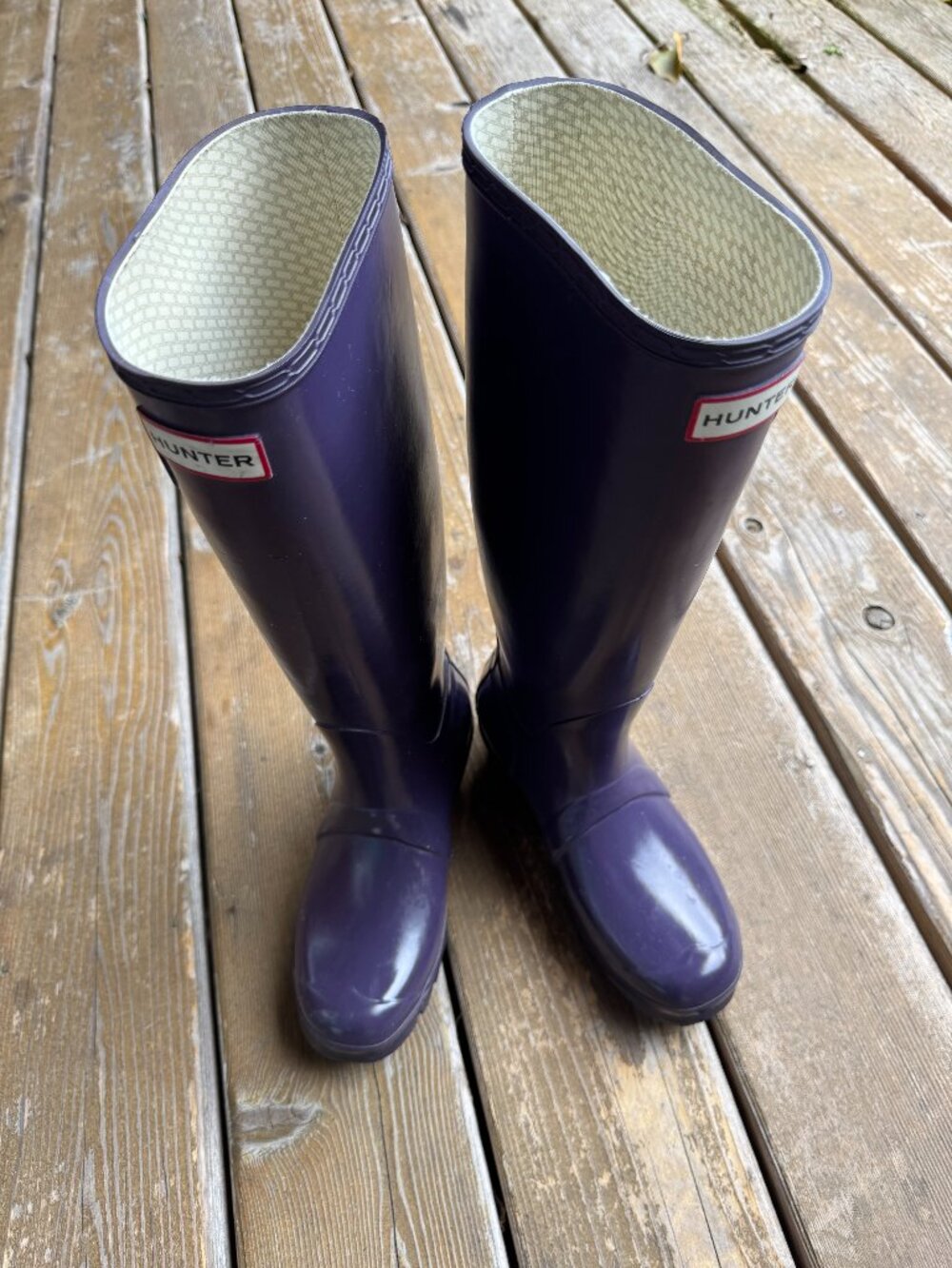 EUC Hunter Purple Original Tall Waterproof Rain Boots in Kids Size 5/EU 36